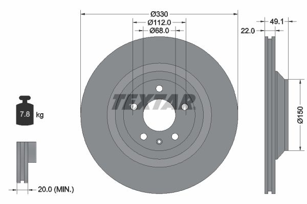 TEXTAR 92132603 Brake disc