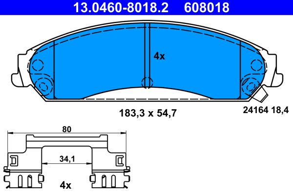 ATE 13.0460-8018.2 Brake pad set, disc brake