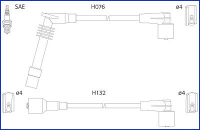 HÜCO 134246 Ignition cable kit