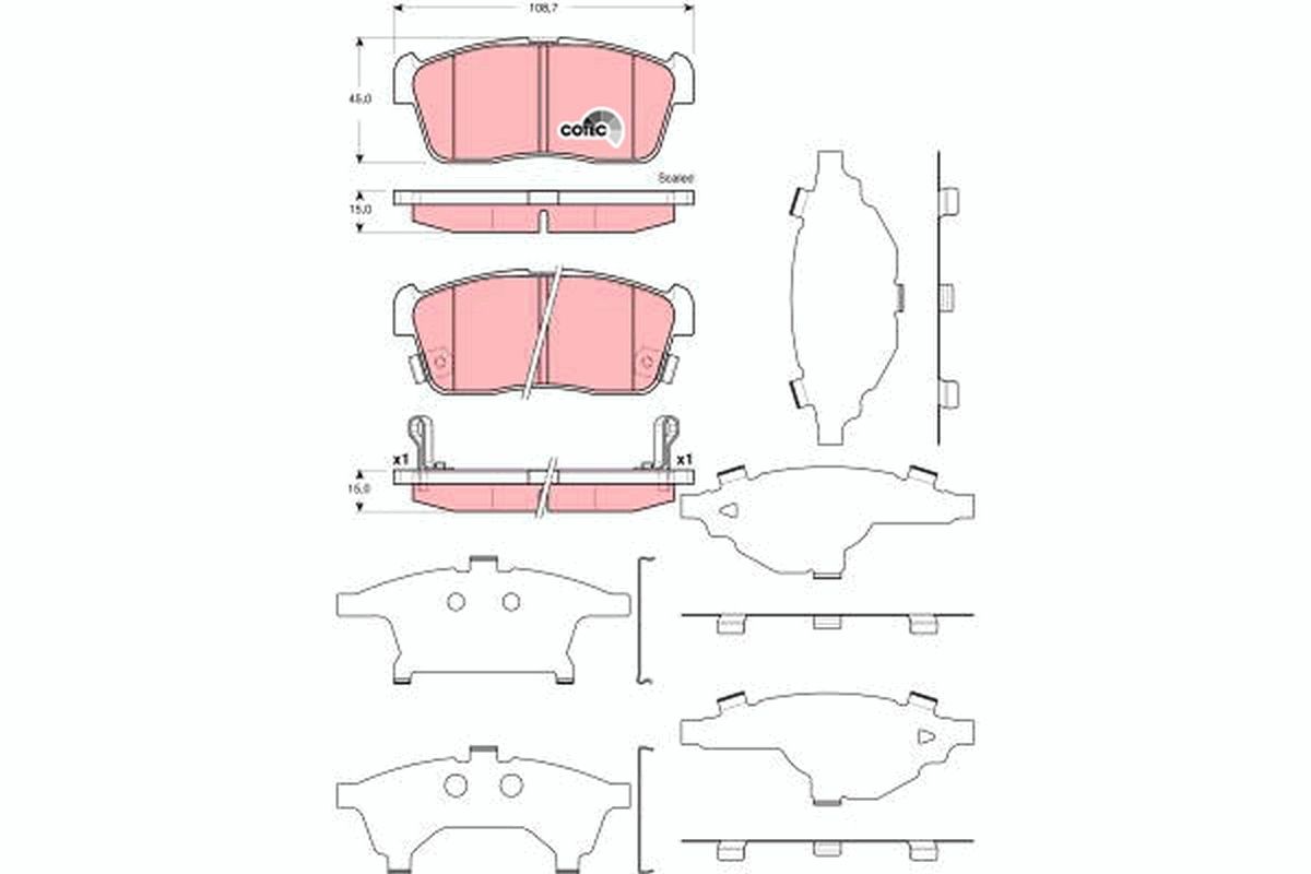 TRW GDB3359 Brake pad set, disc brake