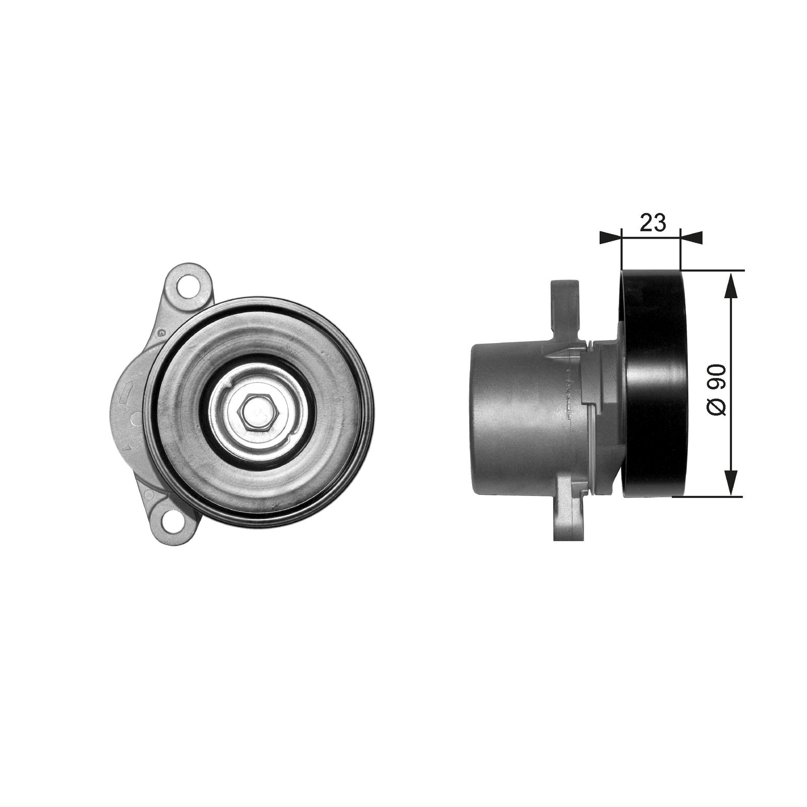GATES T38156 Belt tensioner, v-ribbed belt