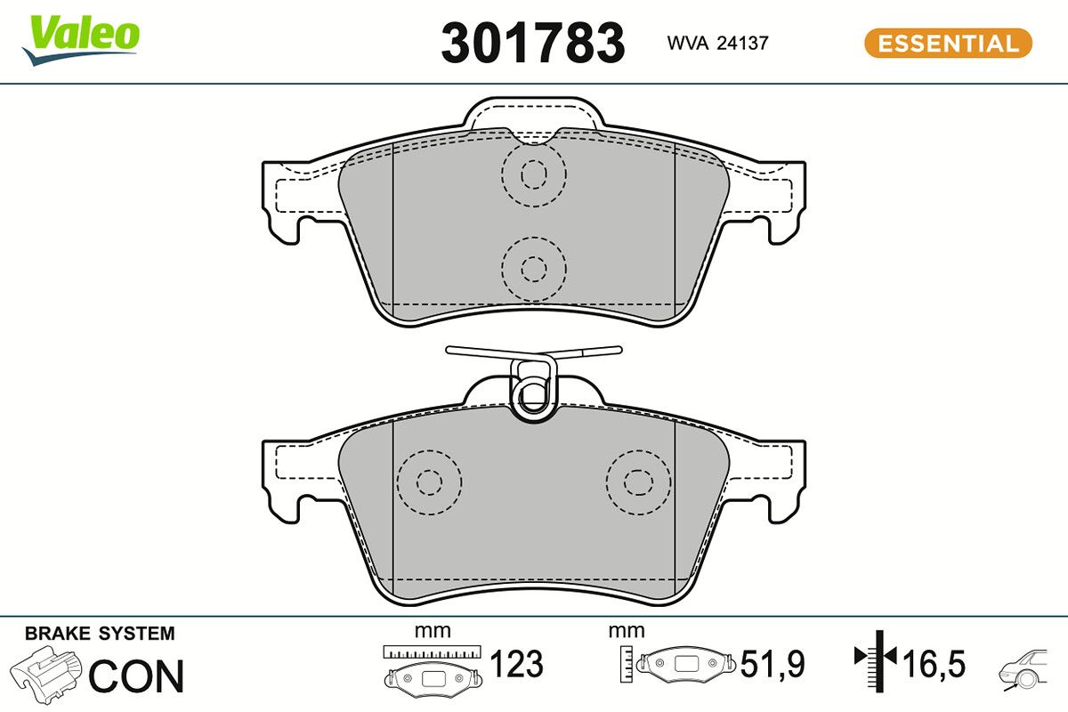 VALEO 301783 Brake pad set, disc brake