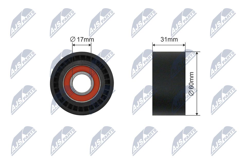 NTY RNK-RE-040 Tensioner pulley, v-ribbed belt