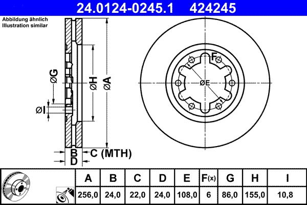 ATE 24.0124-0245.1 Brake disc