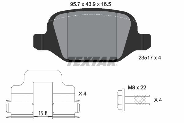 TEXTAR 2351703 Brake pad set, disc brake
