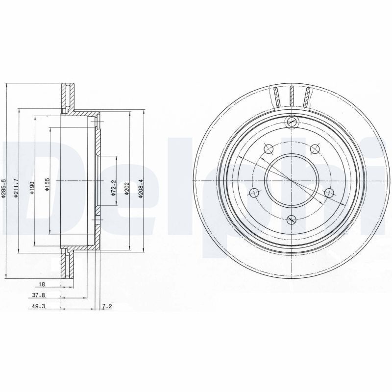 DELPHI BG4177 Brake disc