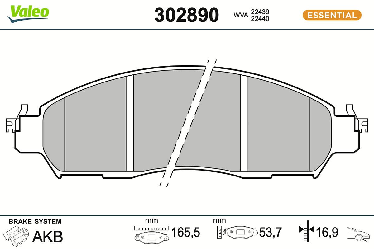 VALEO 302890 Brake pad set, disc brake