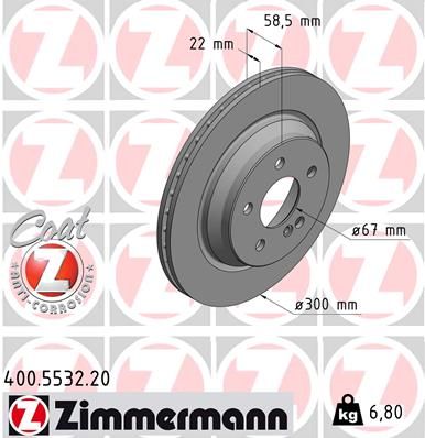 ZIMMERMANN 400.5532.20 Brake disc