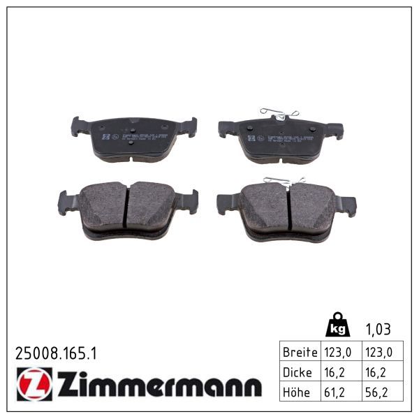 ZIMMERMANN 25008.165.1 Brake pad set, disc brake