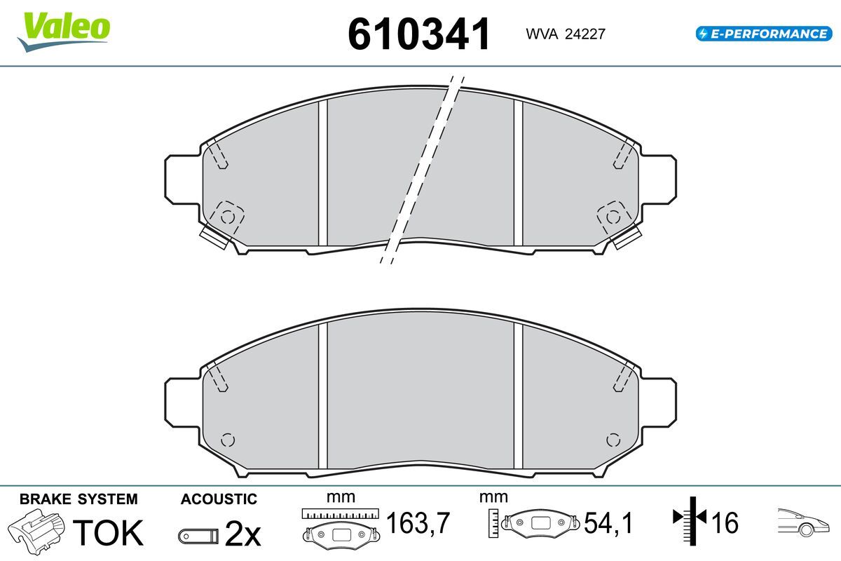 VALEO 610341 Brake pad set, disc brake