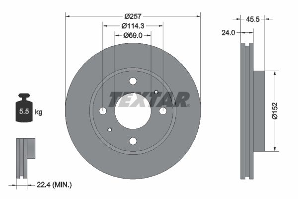 TEXTAR 92130800 Brake disc