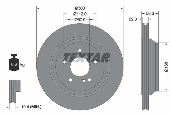 TEXTAR 92176303 Brake disc