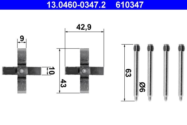 ATE 13.0460-0347.2 Accessory kit, disc brake pad