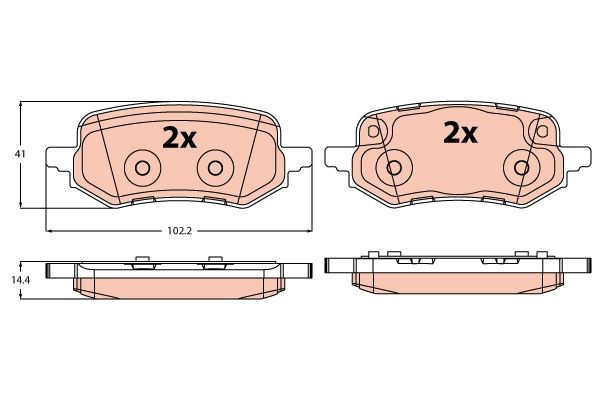 TRW GDB2367 Brake pad set, disc brake