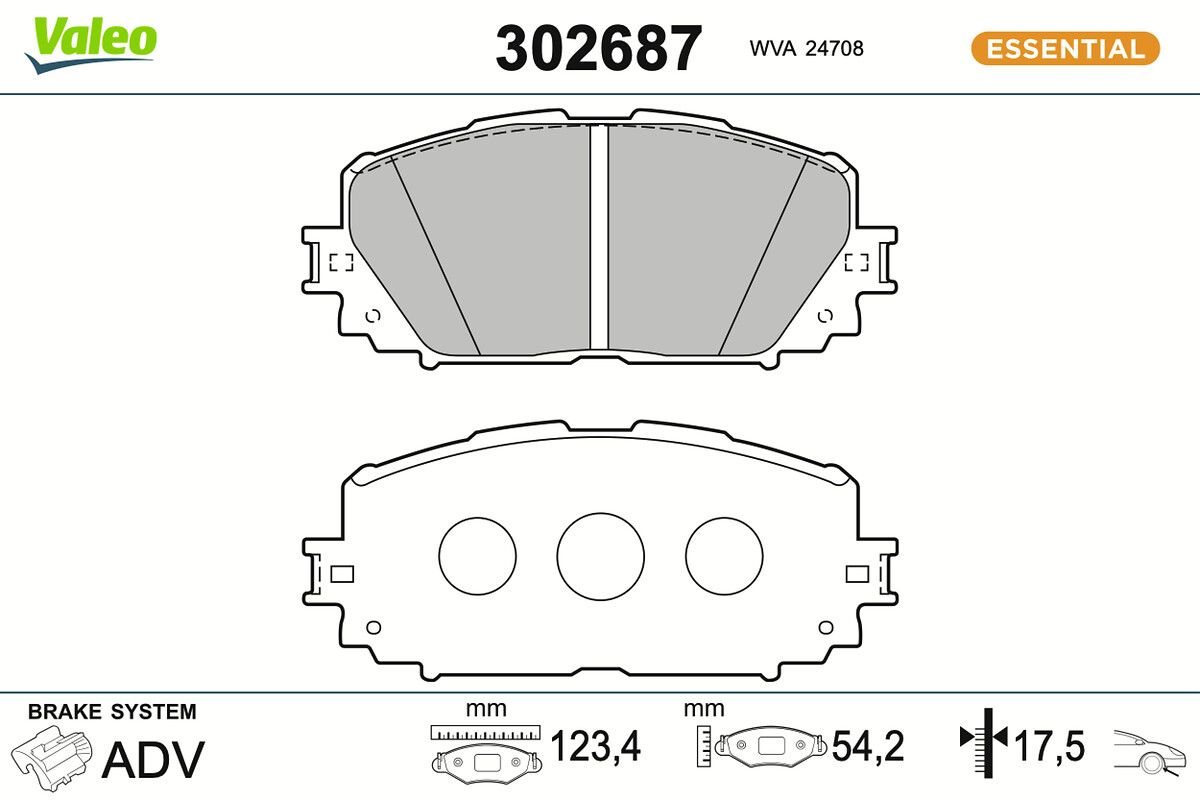 VALEO 302687 Brake pad set, disc brake