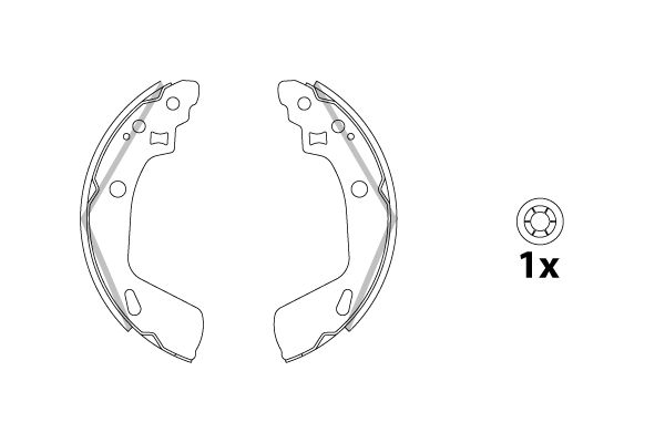 TRW GS8865 Brake shoe set, parking brake