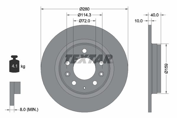 TEXTAR 92125603 Brake disc