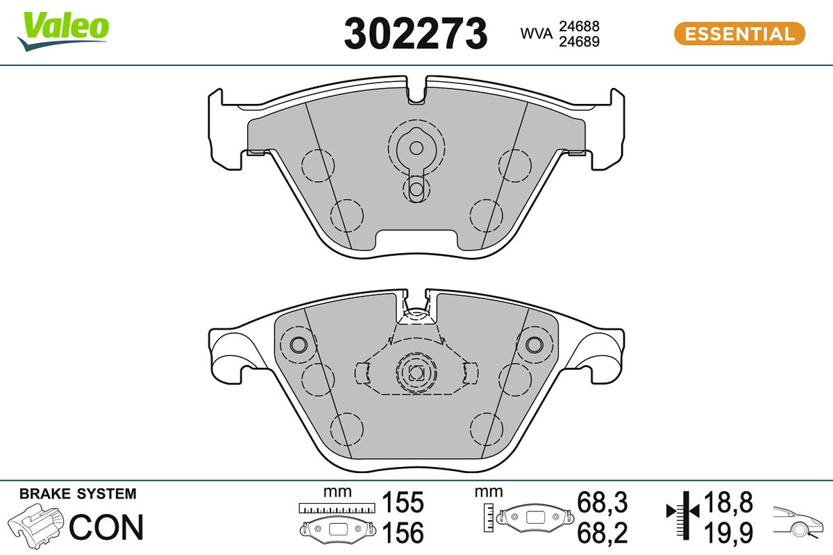 VALEO 302273 Brake pad set, disc brake