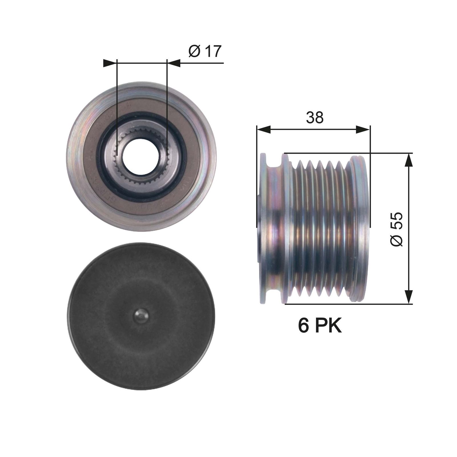 GATES OAP7124 Alternator freewheel clutch