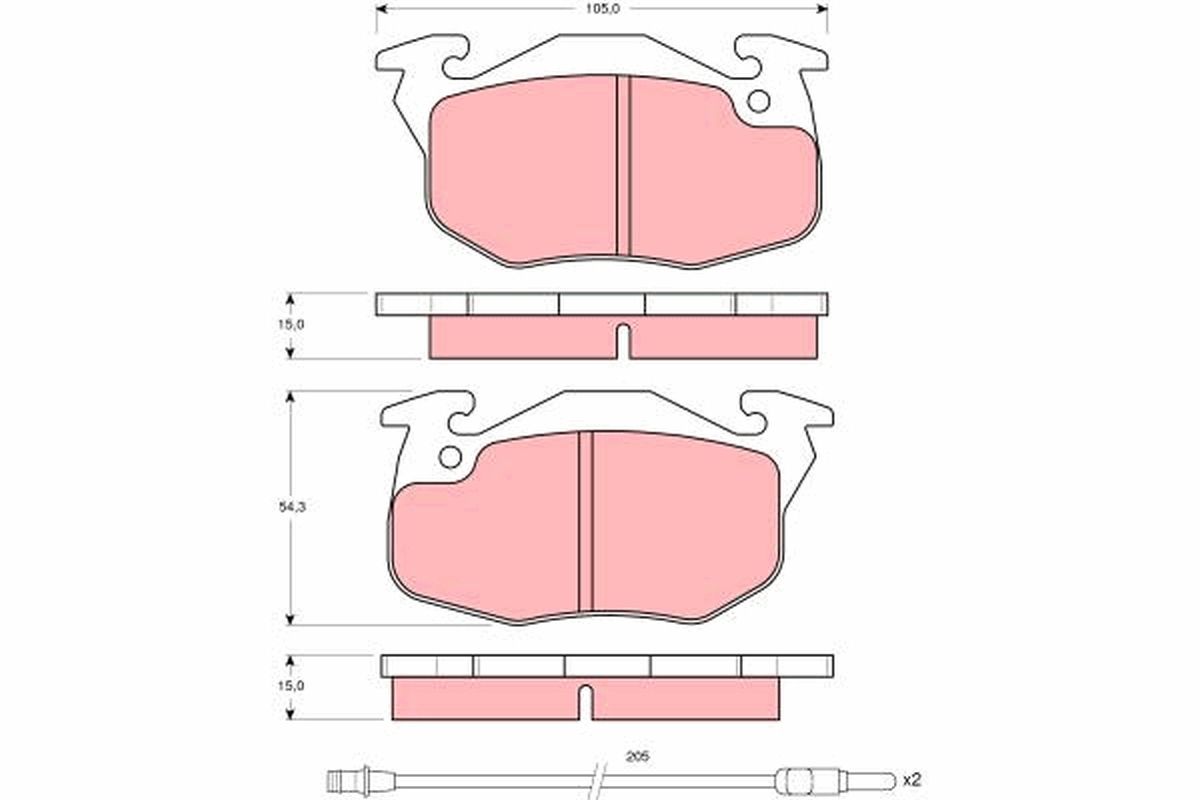 TRW GDB1079 Brake pad set, disc brake