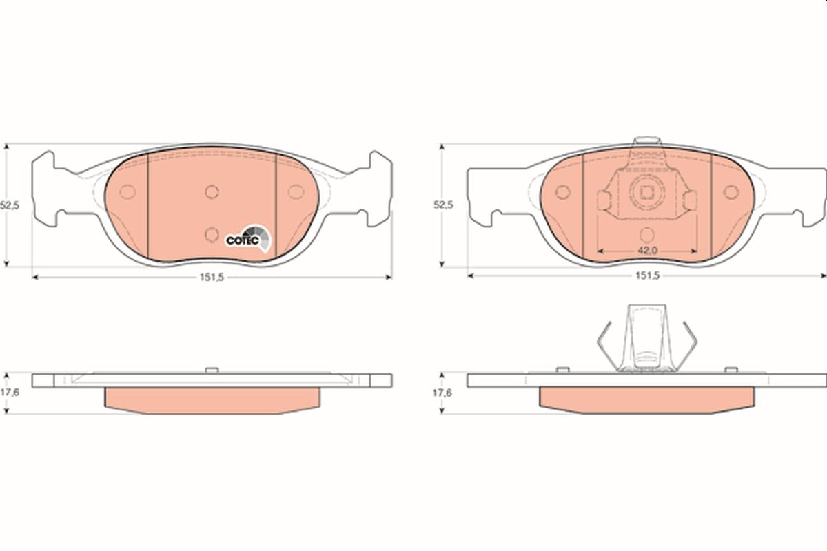 TRW GDB1339 Brake pad set, disc brake