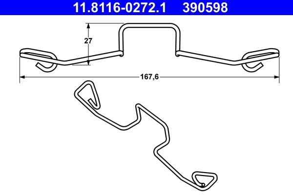 ATE 11.8116-0272.1 Spring, brake caliper