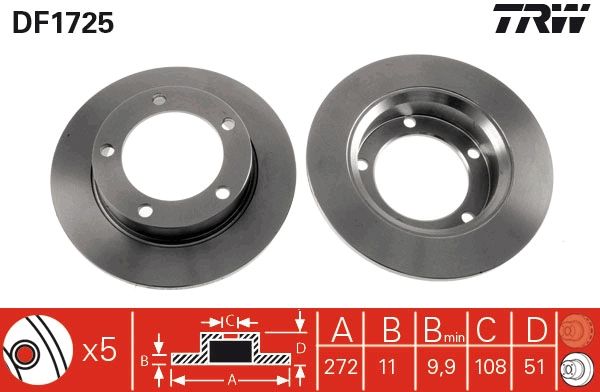 TRW DF1725 Brake disc