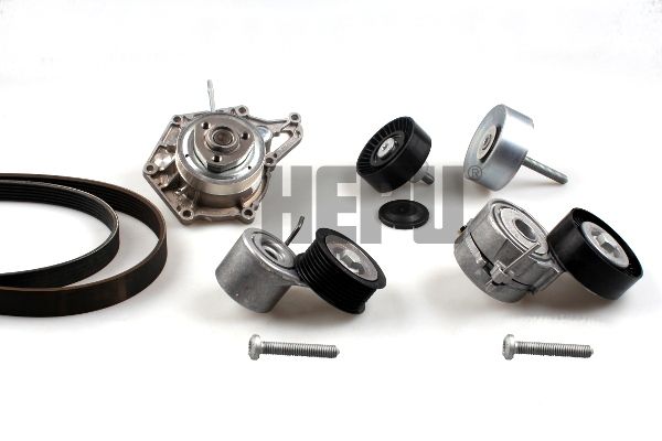 HEPU PK06630 Water pump + v-ribbed belt kit