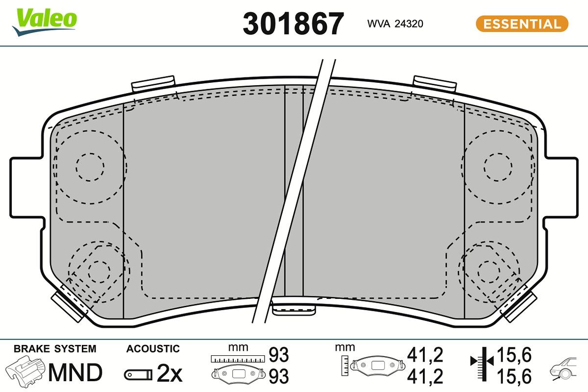 VALEO 301867 Brake pad set, disc brake