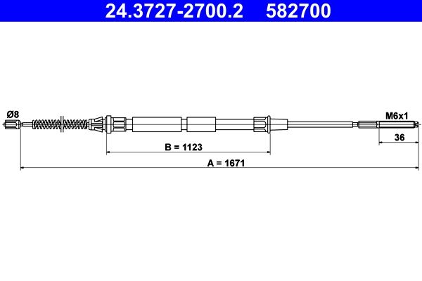 ATE 24.3727-2700.2 Cable pull, parking brake