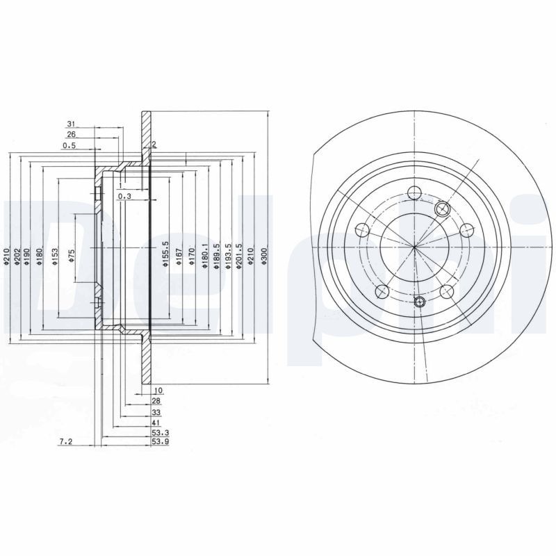DELPHI BG2431 Brake disc
