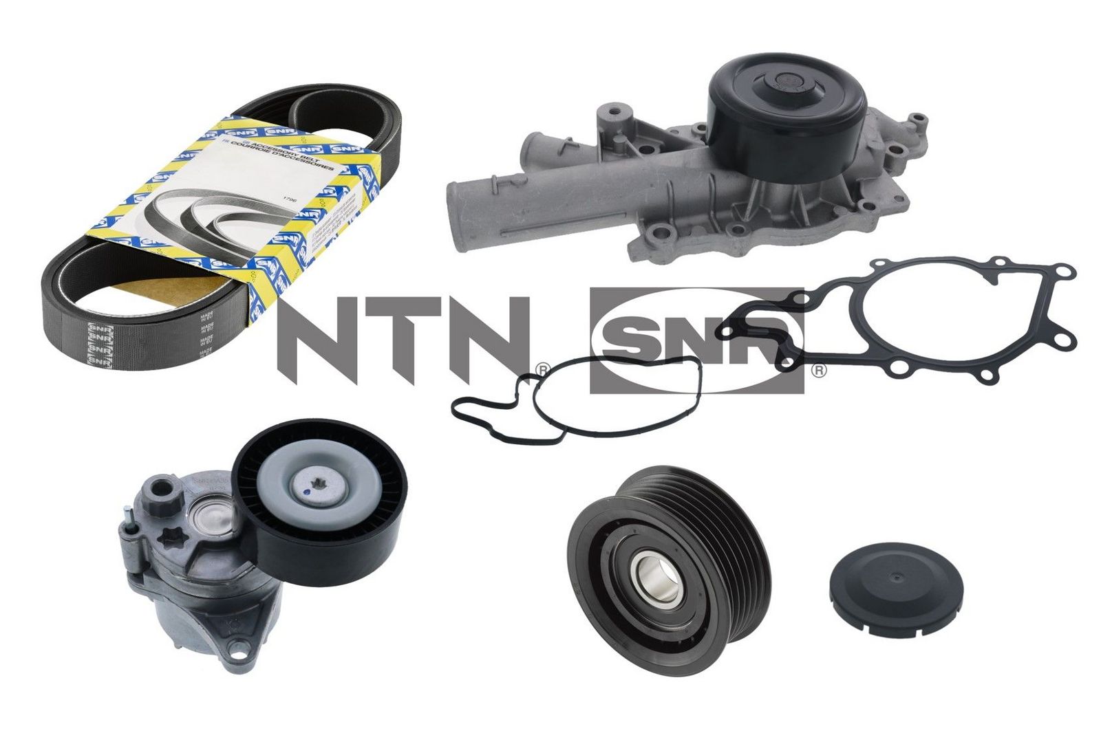 SNR KAP851.011 Water pump + v-ribbed belt kit