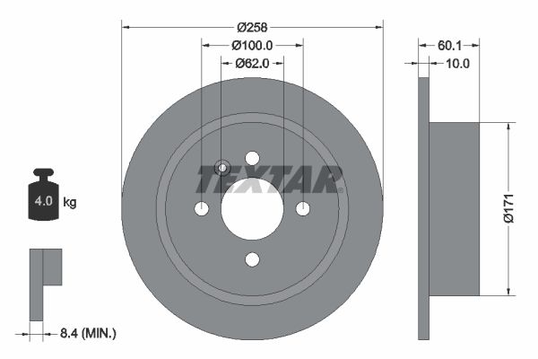 TEXTAR 92019200 Brake disc