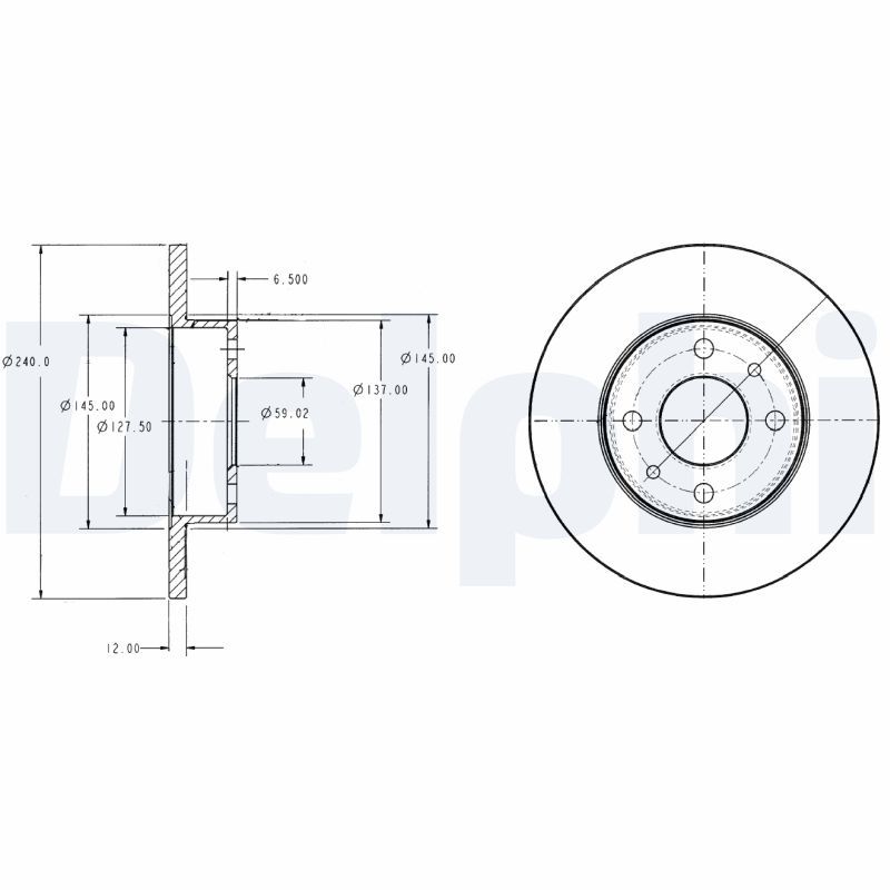 DELPHI BG2313 Brake disc