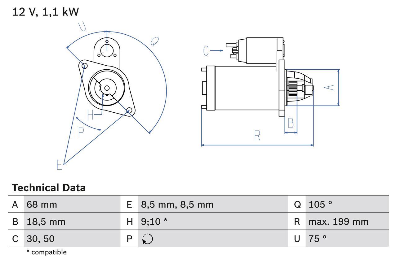 BOSCH 0 986 020 870 Starter