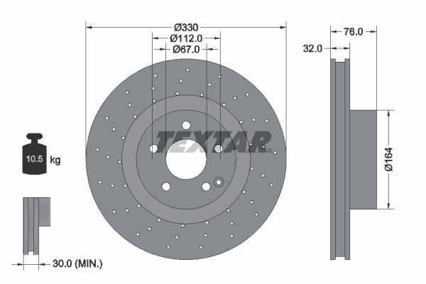 TEXTAR 92099205 Brake disc