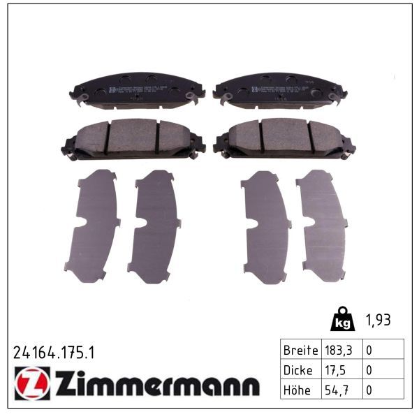 ZIMMERMANN 24164.175.1 Brake pad set, disc brake