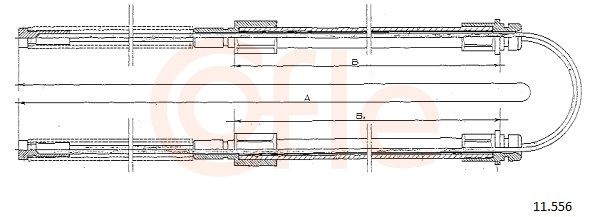 COFLE 92.11.556 Cable pull, parking brake
