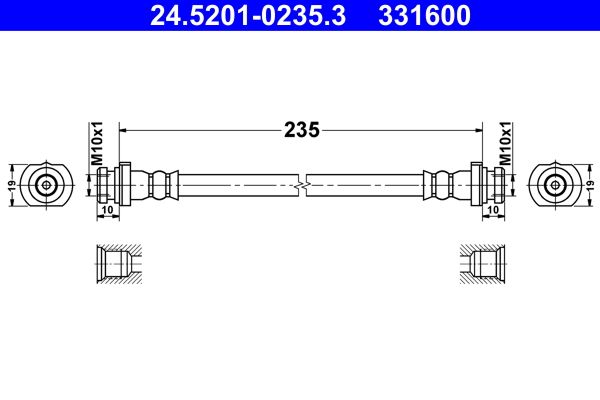 ATE 24.5201-0235.3 Brake hose