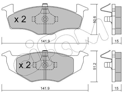 CIFAM 822-206-2 Brake pad set, disc brake