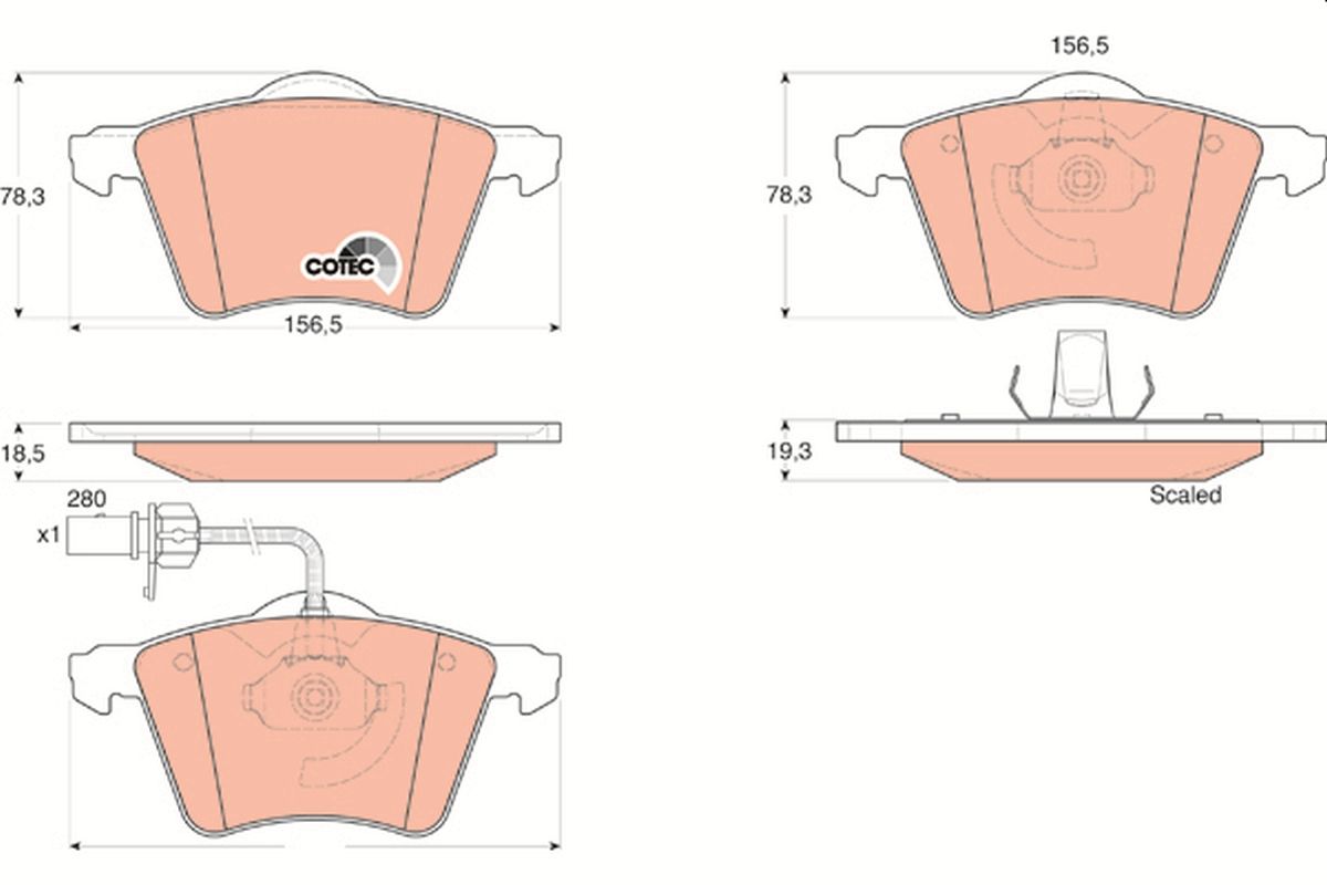 TRW GDB1538 Brake pad set, disc brake
