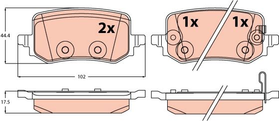 TRW GDB2615 Brake pad set, disc brake