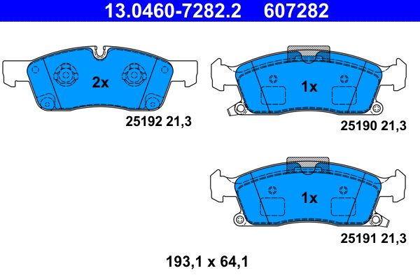 ATE 13.0460-7282.2 Brake pad set, disc brake