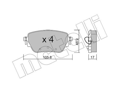 METELLI 22-1195-0 Brake pad set, disc brake
