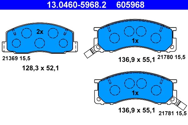 ATE 13.0460-5968.2 Brake pad set, disc brake