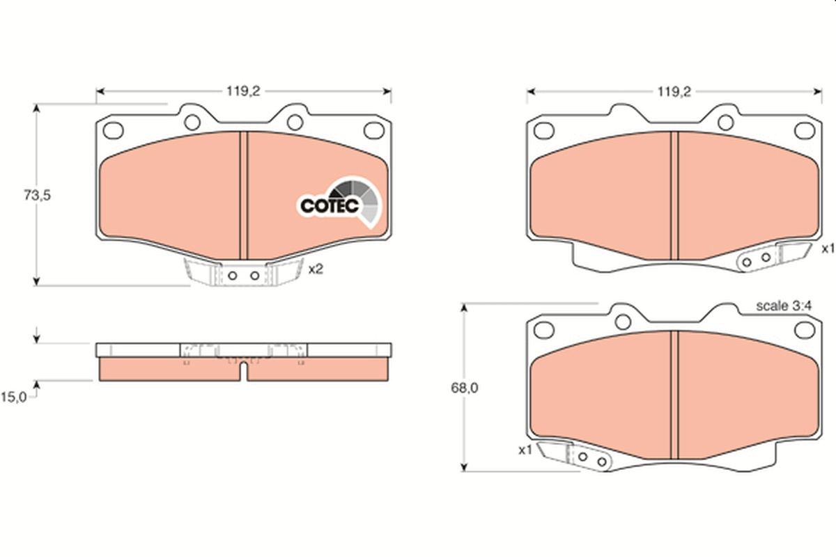 TRW GDB797 Brake pad set, disc brake