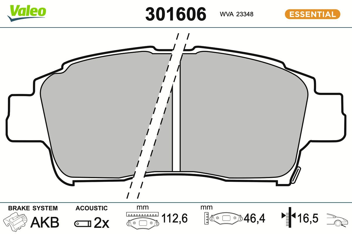 VALEO 301606 Brake pad set, disc brake