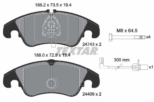 TEXTAR 2474301 Brake pad set, disc brake