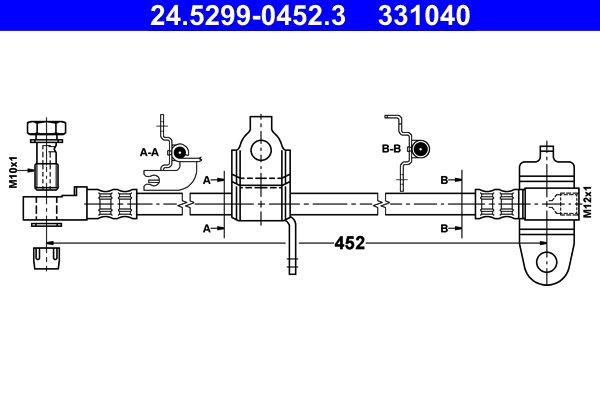 ATE 24.5299-0452.3 Brake hose