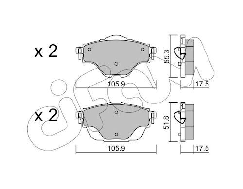CIFAM 822-988-0 Brake pad set, disc brake